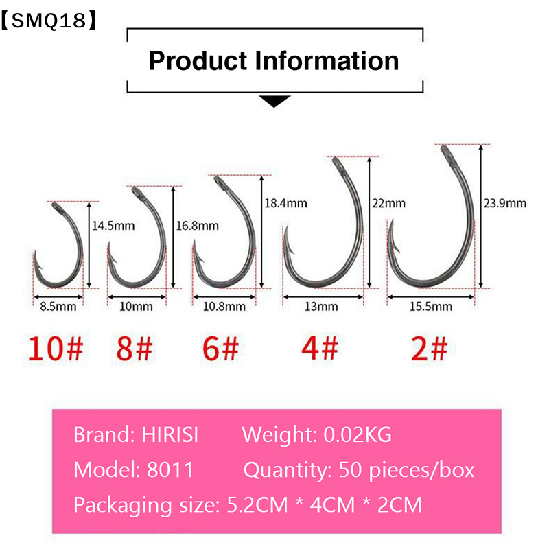 Hirisi 50pcs Boxed  Hooks Barb - Fishing Hook Box 评论和价格