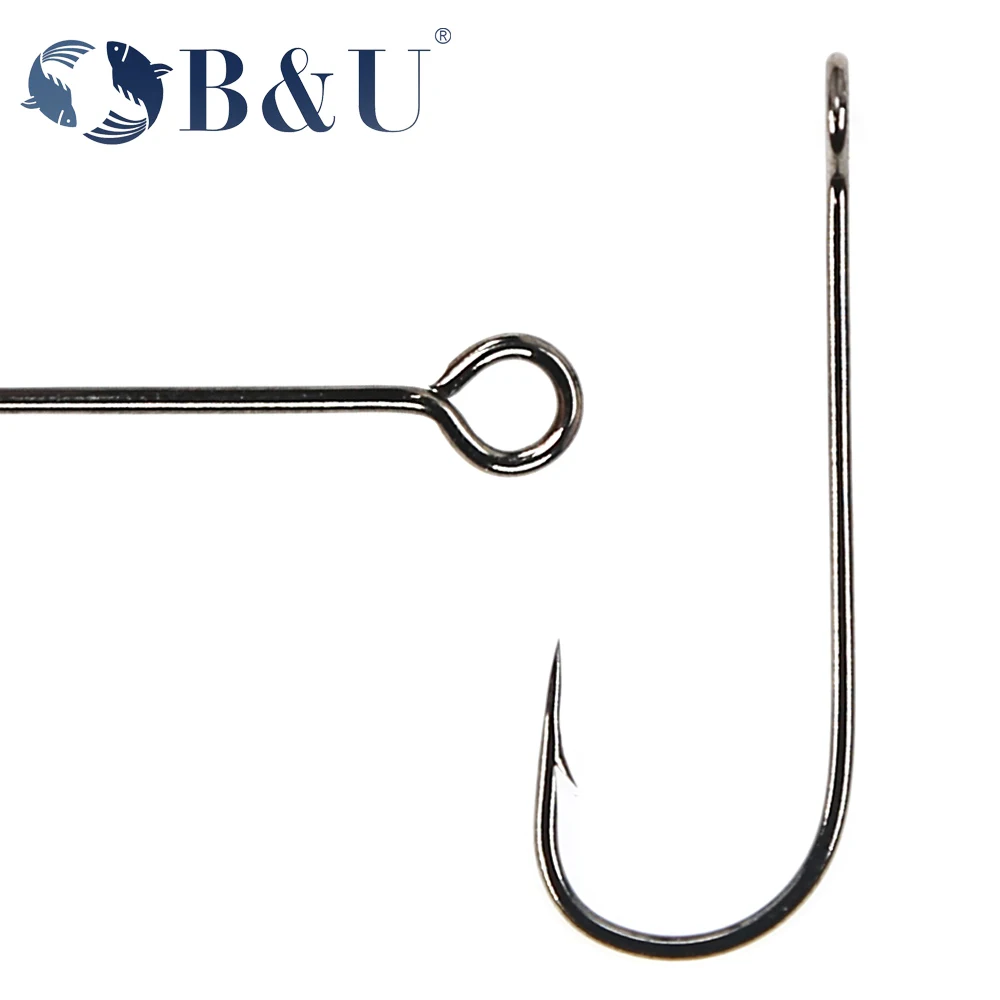 B&U 20pcs Fishing Hook Big Eye - Fishing Hook Barbless 评论和价格