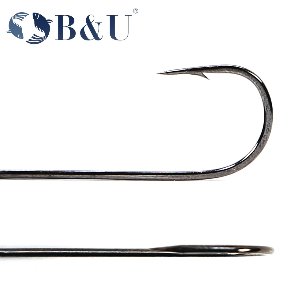 B&U 20pcs Fishing Hook Big Eye - Fishing Hook Barbless 评论和价格