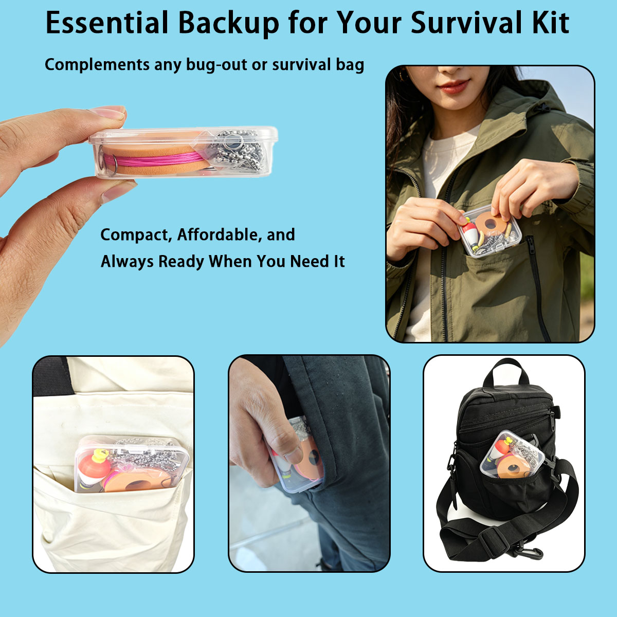 Portable Emergency Fishing Gea - Fishing Hook Box 评论和价格